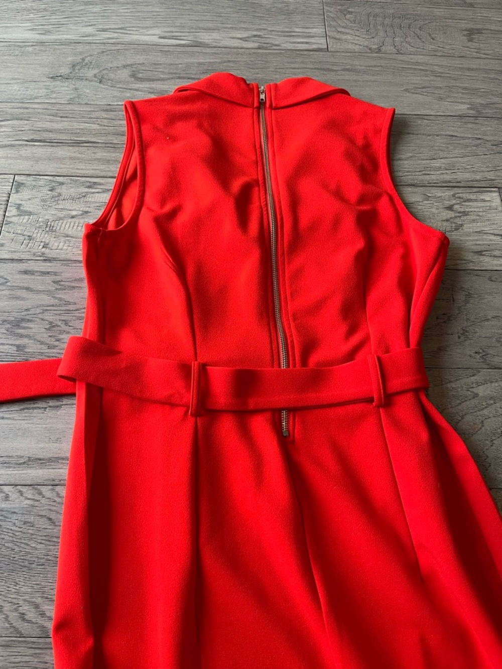 Sleeveless Belted Midi Dress in Orange Size Medium - Picture 6 of 8